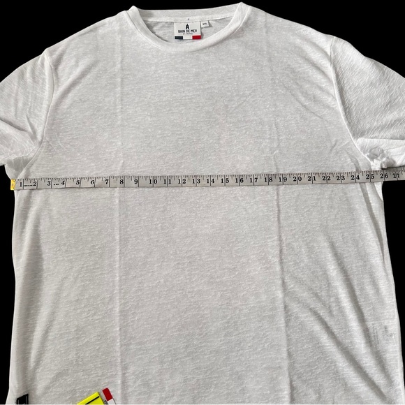 Bain De Mer St. Tropez White Japanese Synthetic Linen Tee XXL Lux ResortWear NWT - Picture 6 of 8
